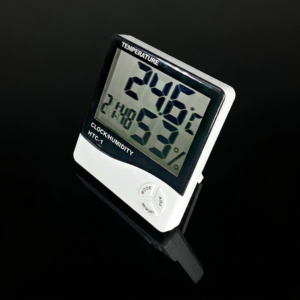 Hygrometer thermometer clock portable