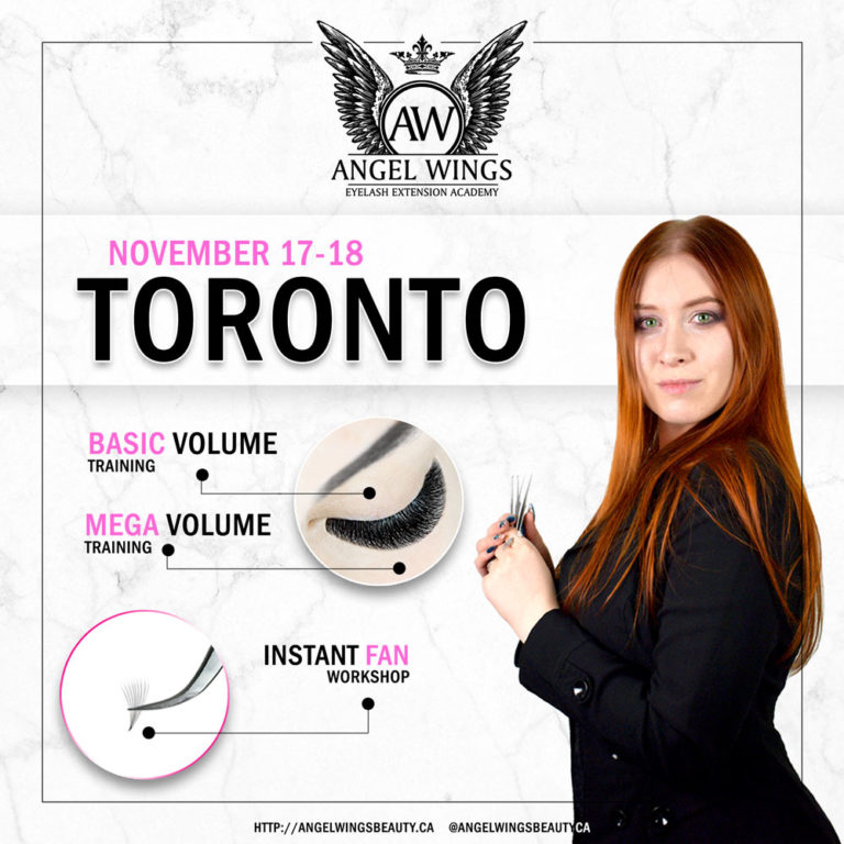 Angel Wings Mega volume eyelash extension training toronto perfect fan in one second